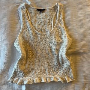 American Eagle Ribbed White Tank Top // Size large